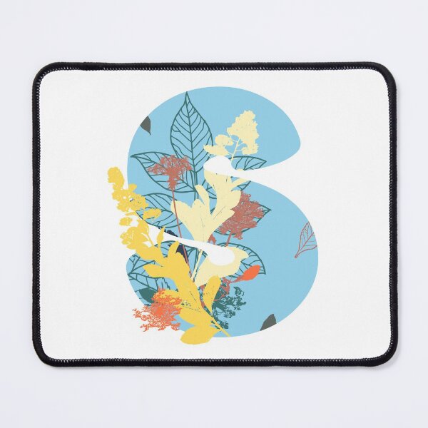 Item preview, Floral Monogram | Blue S designed and sold by MillwoodEngrave.