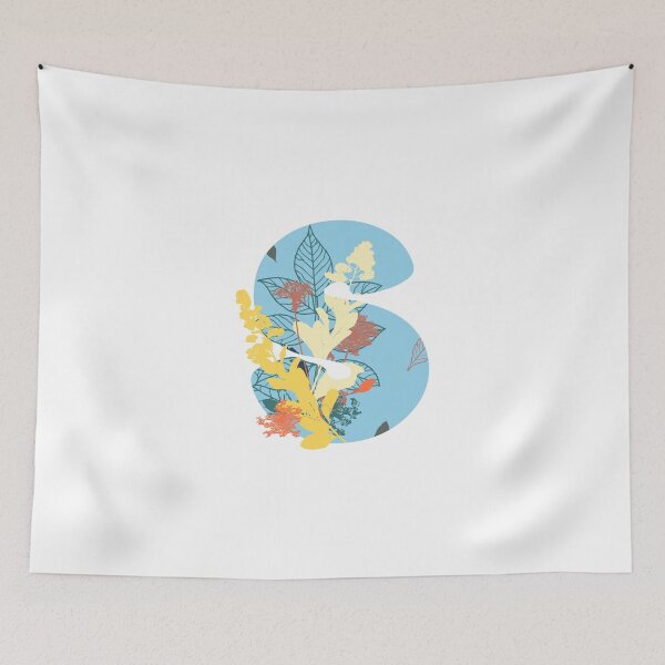 Item preview, Floral Monogram | Blue S designed and sold by MillwoodEngrave.