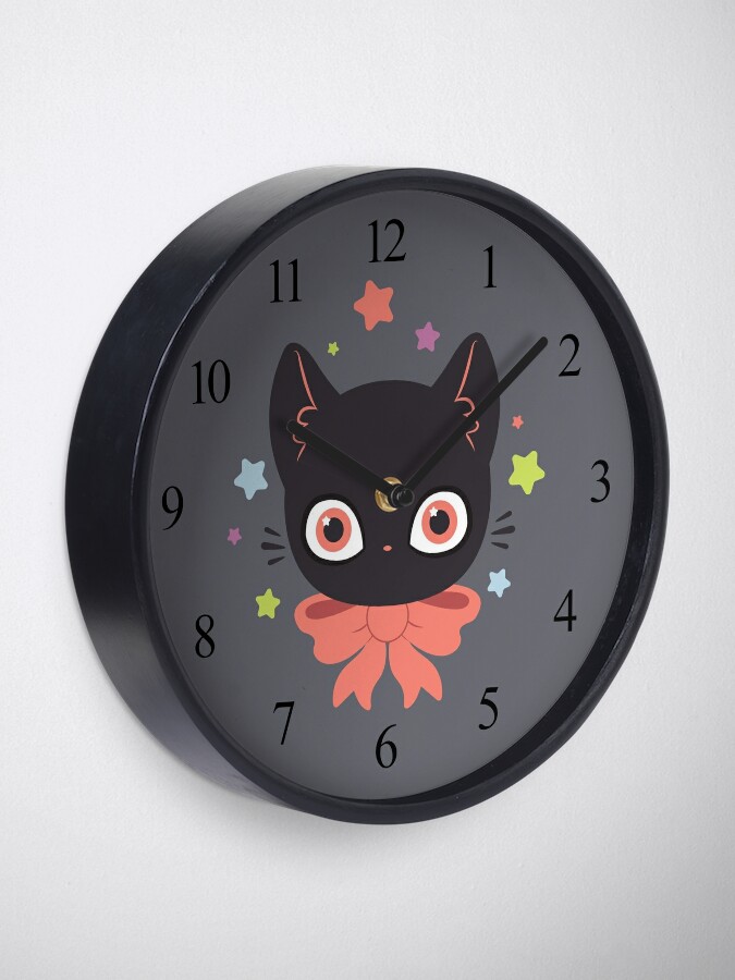 Reloj con la obra Reloj de gato, diseñada y vendida por katiecrumpton