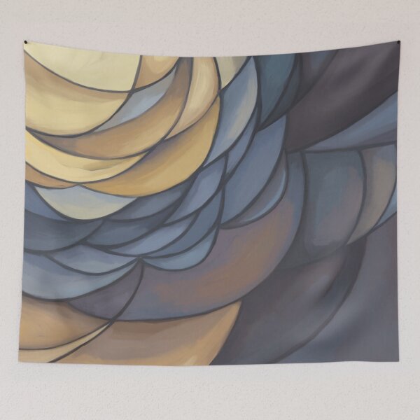 Aperçu de l'œuvre Abstract, contemporary, painting, beige, ochre, yellow, blue, purple, créée et vendue par Svitac.