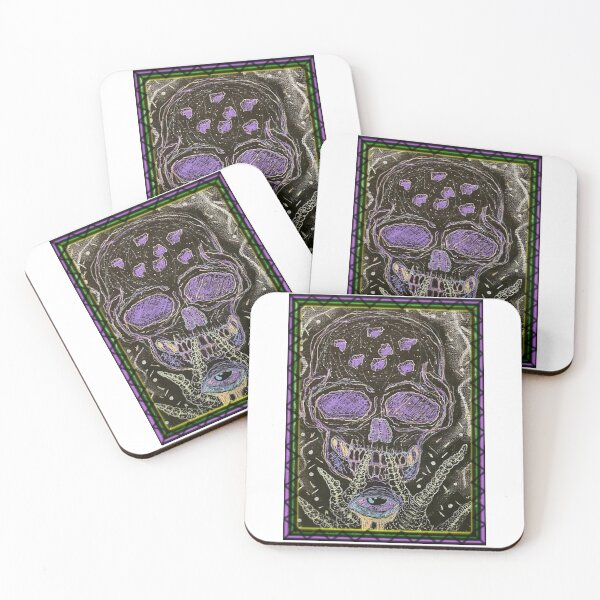 Item preview, Abstract skull and tentacle alien canvas edit designed and sold by Demonmushroom.