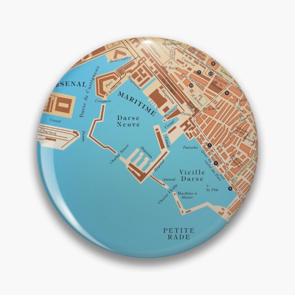 Item preview, Toulon France Map 1907 designed and sold by ladstudio.
