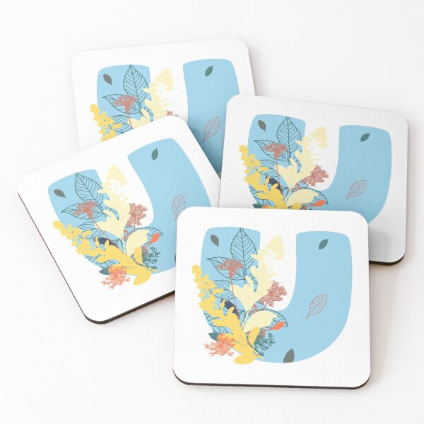Item preview, Floral Monogram | Blue U designed and sold by MillwoodEngrave.