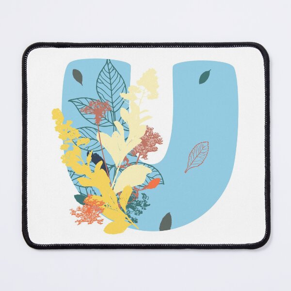 Item preview, Floral Monogram | Blue U designed and sold by MillwoodEngrave.