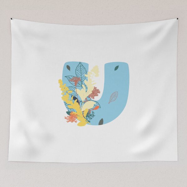 Item preview, Floral Monogram | Blue U designed and sold by MillwoodEngrave.