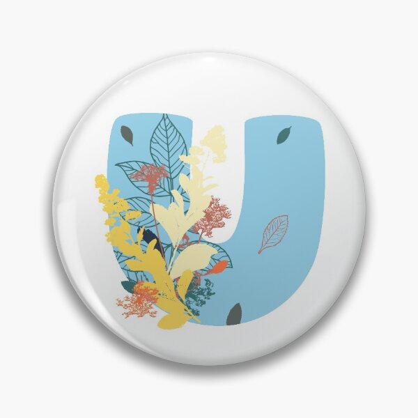 Item preview, Floral Monogram | Blue U designed and sold by MillwoodEngrave.