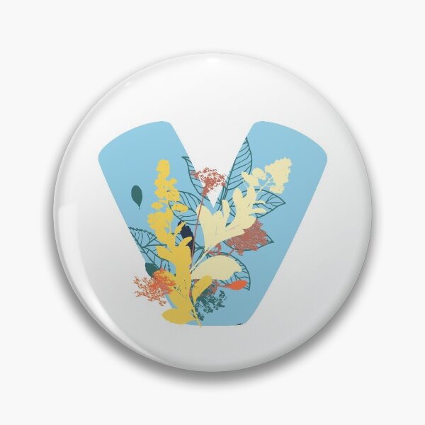 Item preview, Floral Monogram | Blue V designed and sold by MillwoodEngrave.