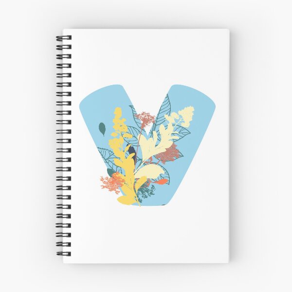 Item preview, Floral Monogram | Blue V designed and sold by MillwoodEngrave.