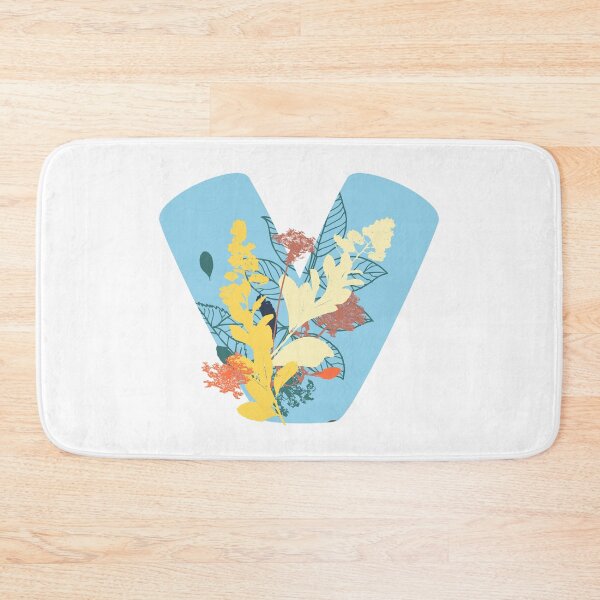 Item preview, Floral Monogram | Blue V designed and sold by MillwoodEngrave.