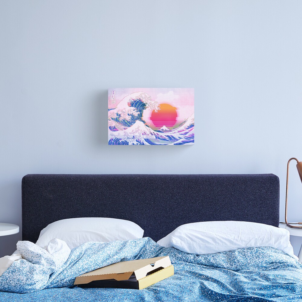 Aesthetic Retro Great Wave off Kanagawa Canvas Print