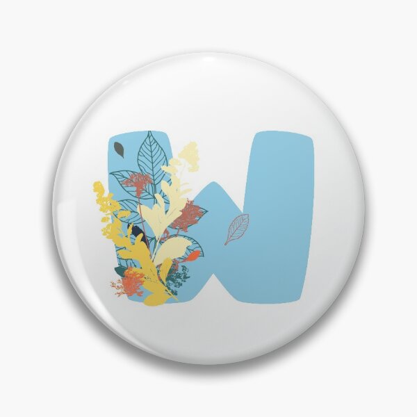 Item preview, Floral Monogram | Blue W designed and sold by MillwoodEngrave.