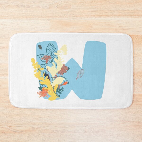 Item preview, Floral Monogram | Blue W designed and sold by MillwoodEngrave.