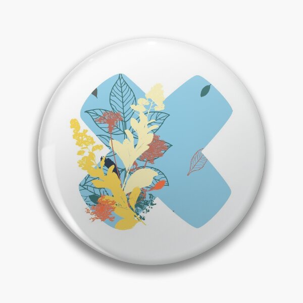 Item preview, Floral Monogram | Blue X designed and sold by MillwoodEngrave.