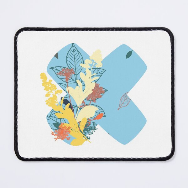 Item preview, Floral Monogram | Blue X designed and sold by MillwoodEngrave.
