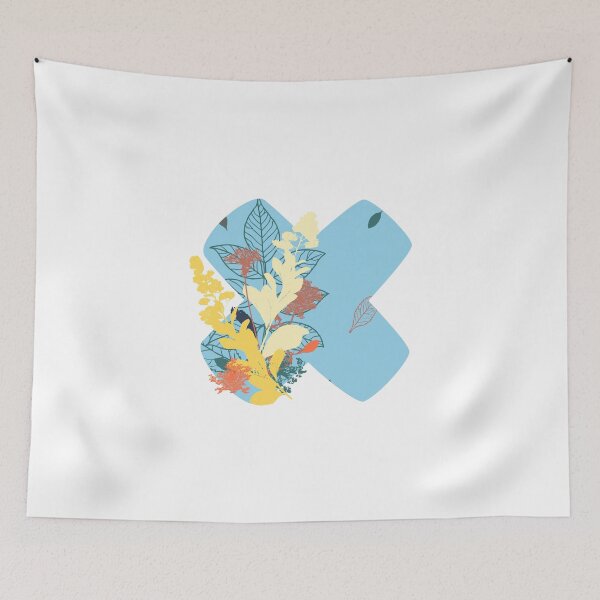 Item preview, Floral Monogram | Blue X designed and sold by MillwoodEngrave.