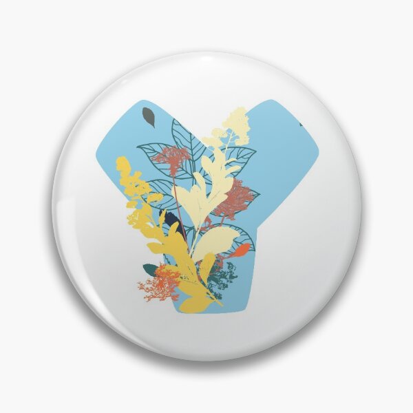Item preview, Floral Monogram | Blue Y designed and sold by MillwoodEngrave.