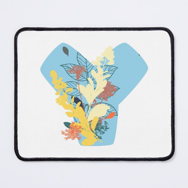 Item preview, Floral Monogram | Blue Y designed and sold by MillwoodEngrave.