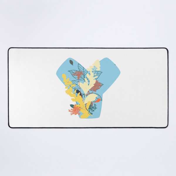 Item preview, Floral Monogram | Blue Y designed and sold by MillwoodEngrave.