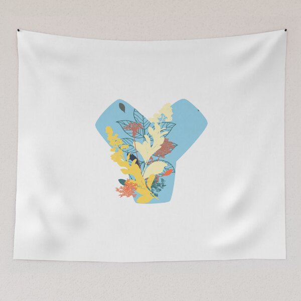 Item preview, Floral Monogram | Blue Y designed and sold by MillwoodEngrave.