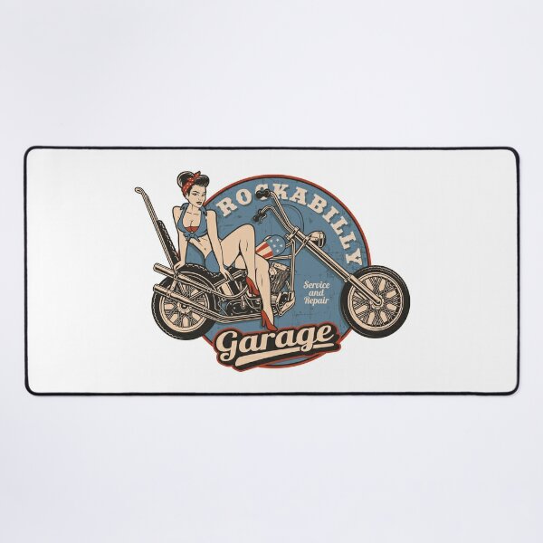 Rockabilly Greaser Girl on Motorcycle Canvas Art