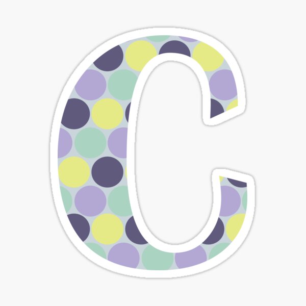 Purple Polka Dot Letter C Sticker For Sale By Vickennobile Redbubble