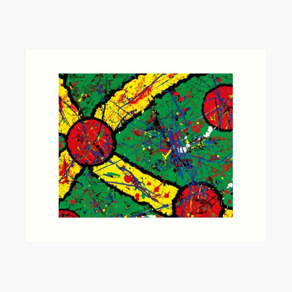 Abstract Acrylic Art - Cosmic Moons Art Print
