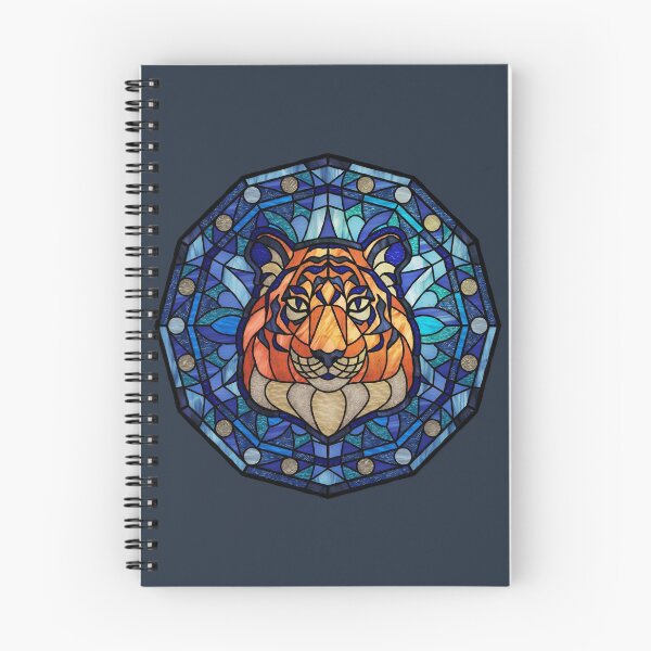 Item preview, Tiger Blue Polygon Stained Glass designed and sold by Wyvernwrought.