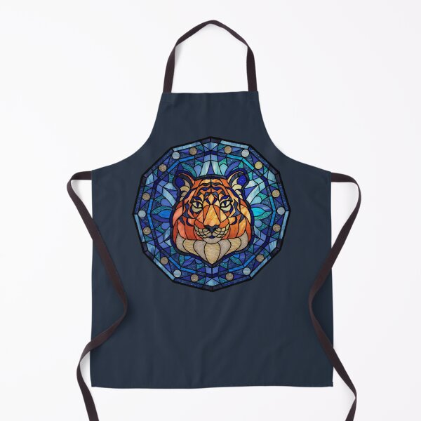 Item preview, Tiger Blue Polygon Stained Glass designed and sold by Wyvernwrought.