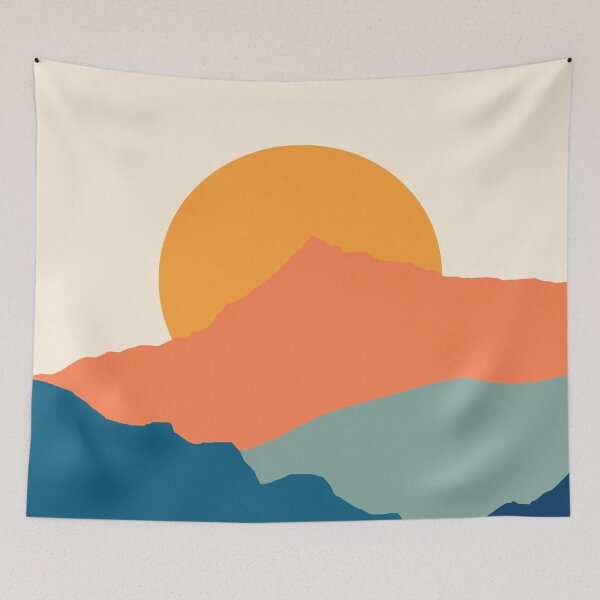 Item preview, Retro Mountain Sunset designed and sold by ind3finite.