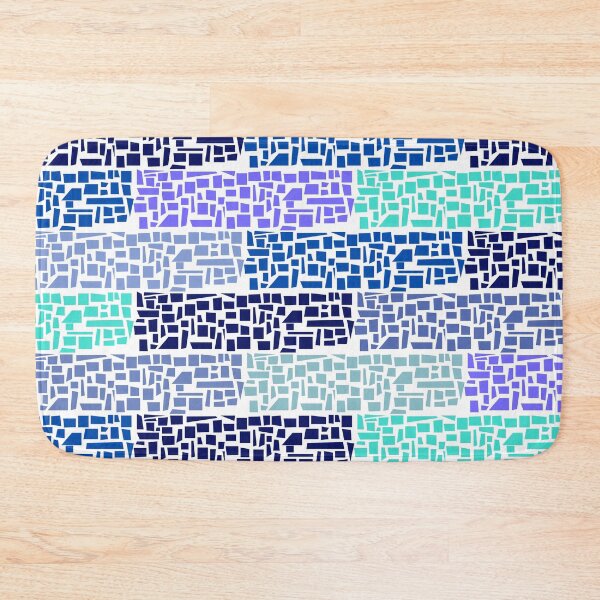 Item preview, White Blue Bricks Abstract Pattern designed and sold by AlinaSCorner.