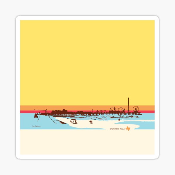 Surf Days - Galveston Island, Texas Sticker