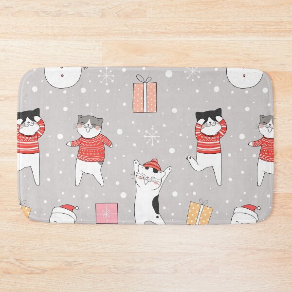 Item preview, Christmas Cats and Snowman Winter Print  designed and sold by Pinkmagenta.