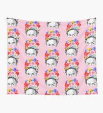 frida kahlo head flowers Wall Tapestry