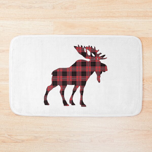 Item preview, Red and Black Plaid Tartan Moose  designed and sold by Gsallicat.