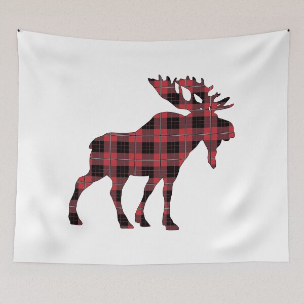 Item preview, Red and Black Plaid Tartan Moose  designed and sold by Gsallicat.