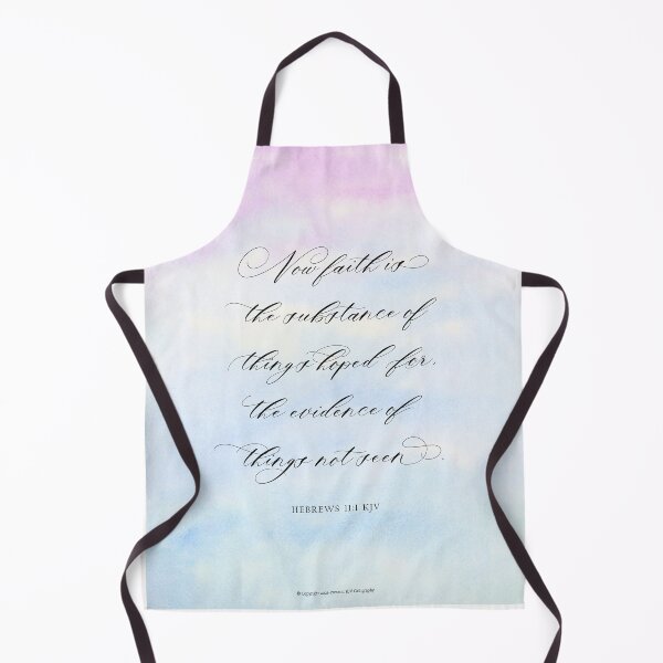 Item preview, Hebrews 11:1 KJV - Calligraphy Scripture Art - Blue Pink Watercolor Background designed and sold by KJVCalligraphy.