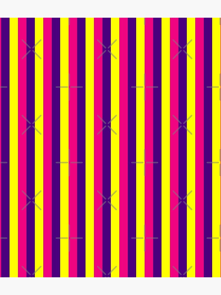 Funky Trippy Vertical Stripes Pattern - Yellow Pink Purple Stripes by that5280lady