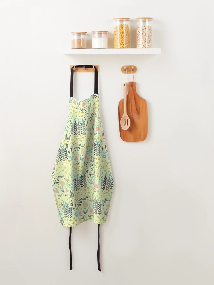 Thumbnail 4 of 6, Apron, Botanical Pattern designed and sold by NeonxHeart.
