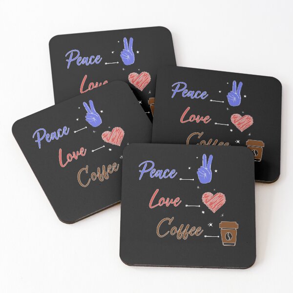Item preview, Peace Love Coffee Lovers Hippie Gifts T-Shirt designed and sold by wasimedox.