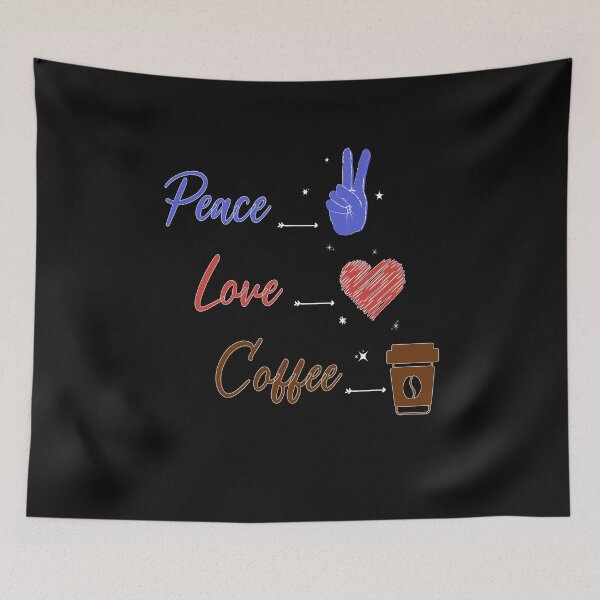 Item preview, Peace Love Coffee Lovers Hippie Gifts T-Shirt designed and sold by wasimedox.