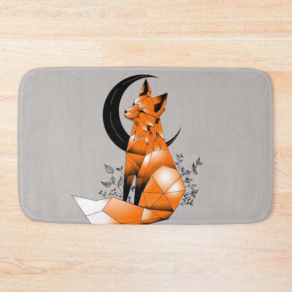 Item preview, Geometric Fox with crescent Moon and leaves designed and sold by DemonicGloom.