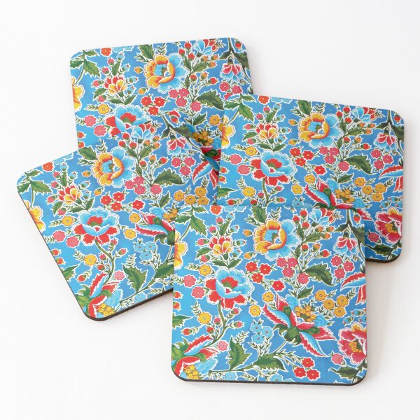 Item preview, Oaxaca colorful flowers mexican style blue embroidery designed and sold by T-Mex.