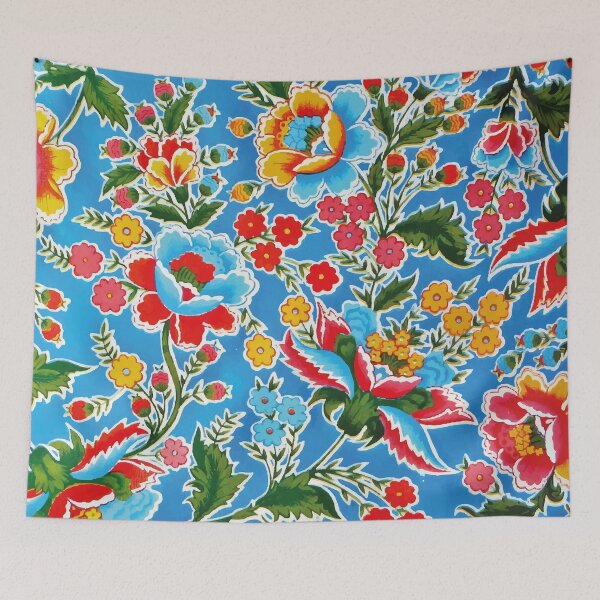 Artikelvorschau, Oaxaca bunte Blumen im mexikanischen Stil, blaue Stickerei entworfen und verkauft von T-Mex.
