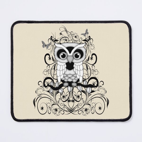 Item preview, Black lace Owl, fantasy art designed and sold by LoneAngel.