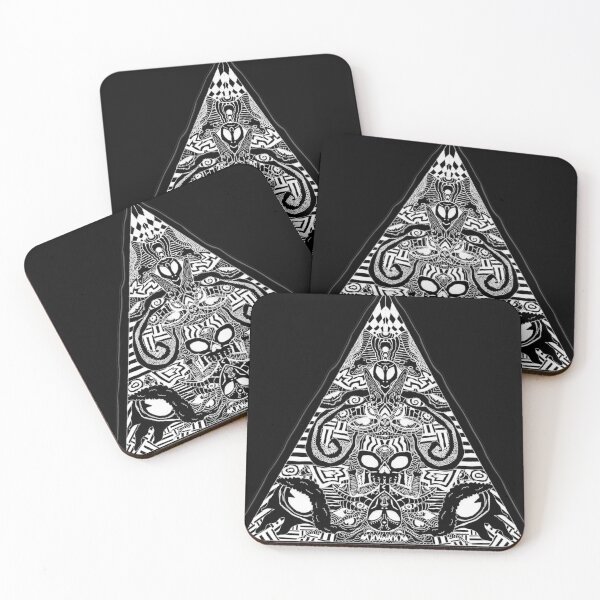 Item preview, Alien skull totem triangle (blackout) designed and sold by Demonmushroom.