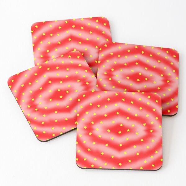Item preview, Red and Pink Tie Dye Bullseye with Gold Stars Non-Repeating Pattern designed and sold by Nicolette Olivier.