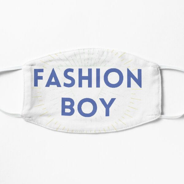 Fashion Boy bohemian watercolor Blue Flat Mask