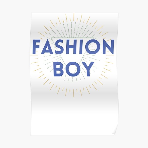 Fashion Boy bohemian watercolor Blue Poster