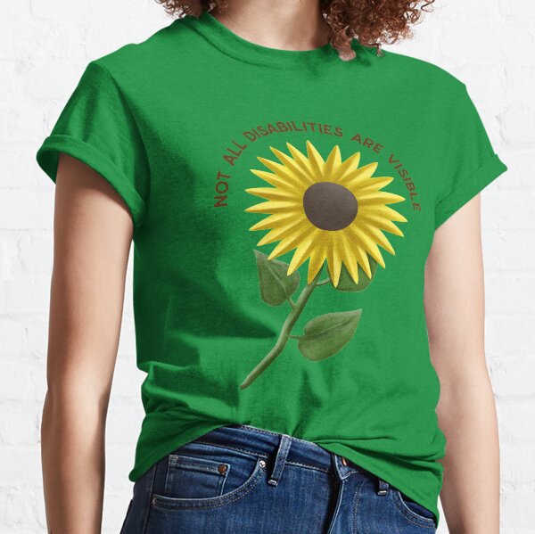 Vista previa del artículo con la obra «No todas las discapacidades son visibles. Conciencia de discapacidades ocultas Girasol», diseñado y vendido por Rebel-Design.