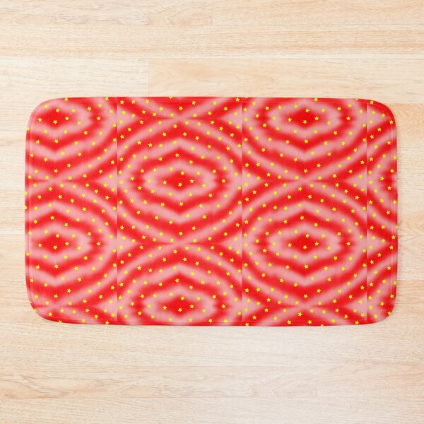 Item preview, Red and Pink Tie Dye Bullseye with Gold Stars, Repeating Pattern designed and sold by Nicolette Olivier.